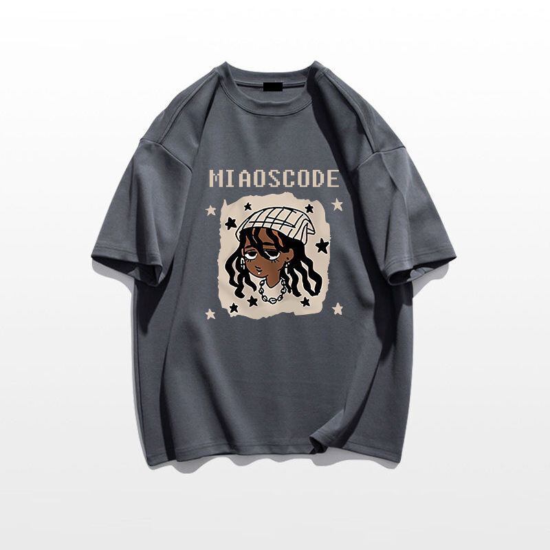 ベストセラーアイテム！ カジュアル 定番シンプル ルーズ プリント全5色 半袖TシャツF-9022