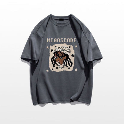 ベストセラーアイテム！ カジュアル 定番シンプル ルーズ プリント全5色 半袖TシャツF-9022