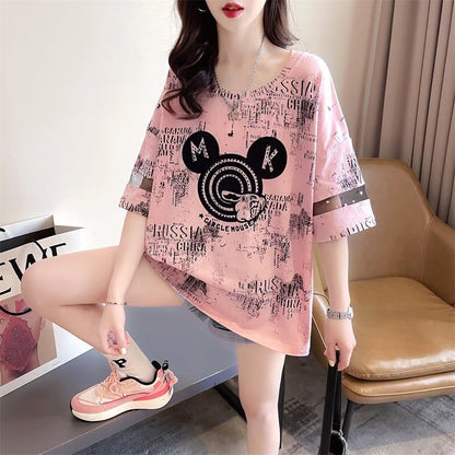 デザインセンス重工業ホットダイヤモンドパーソナライズされた漫画半袖Tシャツ、夏の新しいスタイル<F-2924>