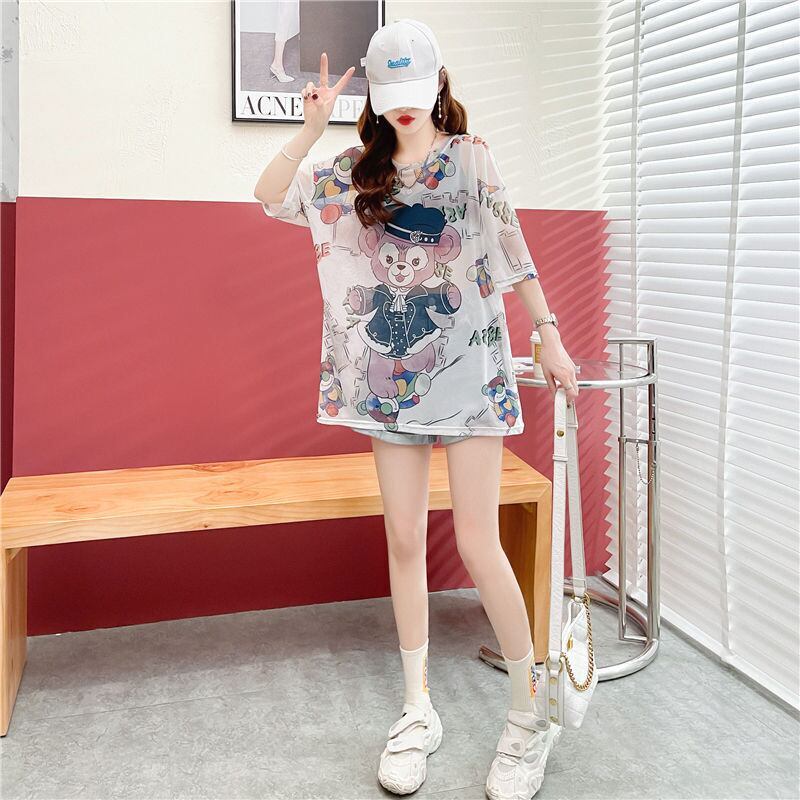 女子マスト 半袖 ラウンドネック ワンピース Tシャツ＜F-8635＞
