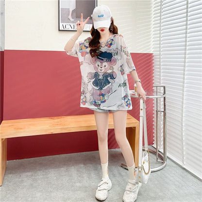 女子マスト 半袖 ラウンドネック ワンピース Tシャツ＜F-8635＞