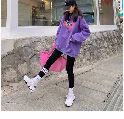 定番シンプル   グラフィックプリントフード付き