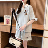 定番シンプル 切り替え カジュアル 半袖Ｔシャツⅹパンツセット全3色 <F-8267>