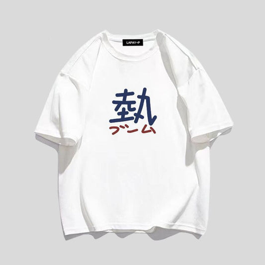 定番シンプル ルーズ カジュアル プリント全5色 半袖TシャツF-8763