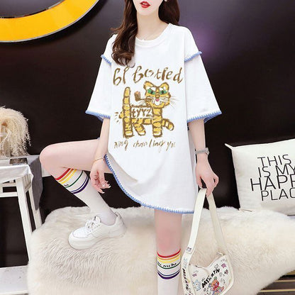売り切れ必至 カジュアル アバンギャルド プリント全2色 半袖Tシャツ カットソー ＜F-8561＞