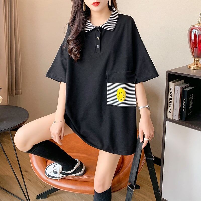カジュアル 3色選択可 お洒落 ストライプ Tシャツ カットソー＜F-3068＞