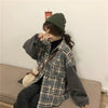 オシャレ度満点 カジュアル POLOネック チェック柄 シャツ ブラウス＜isf-2641＞