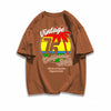 早い者勝ち カジュアル ファッション感満々 ダブルプリント 全5色 半袖Tシャツ<F-9271>