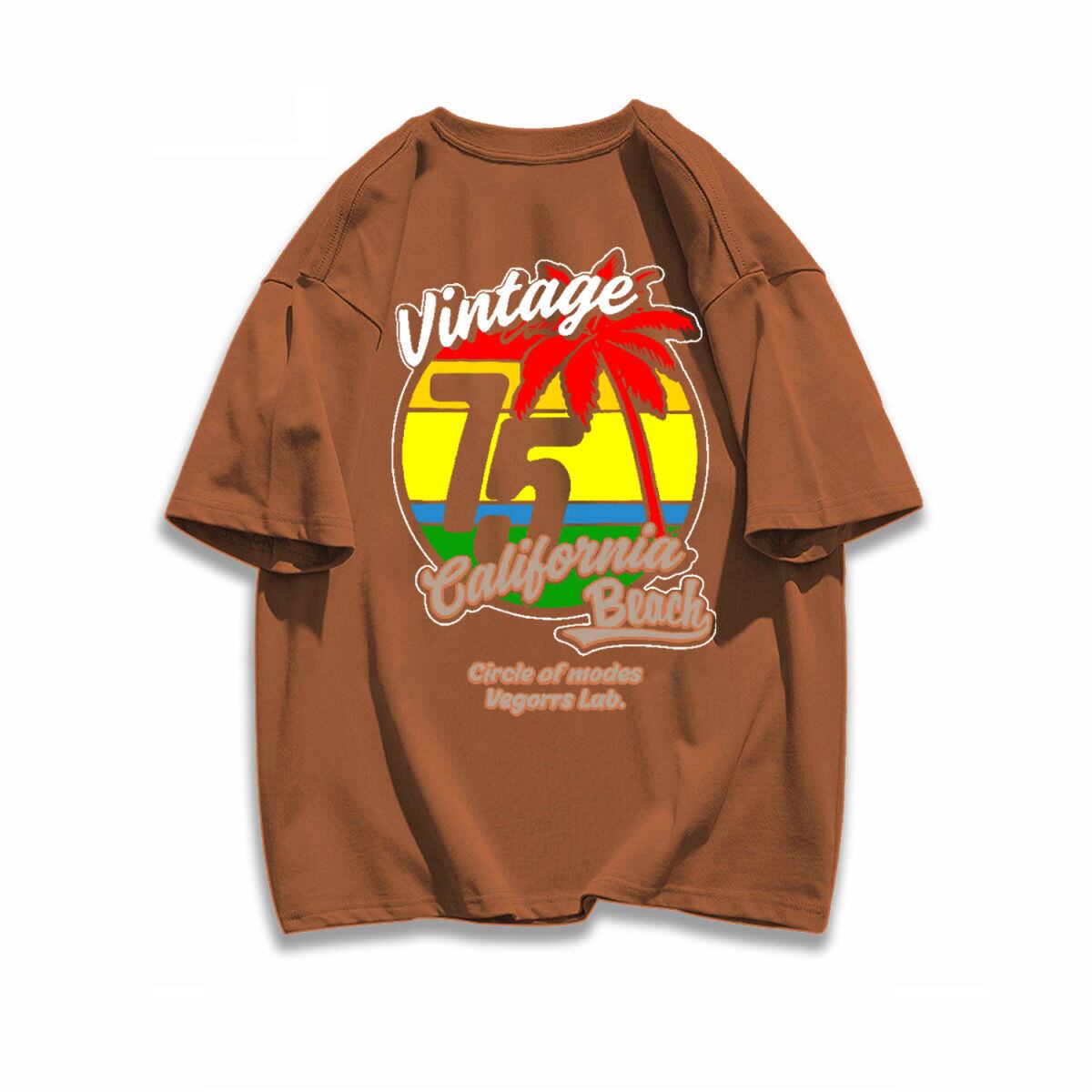 早い者勝ち カジュアル ファッション感満々 ダブルプリント 全5色 半袖Tシャツ<F-9271>