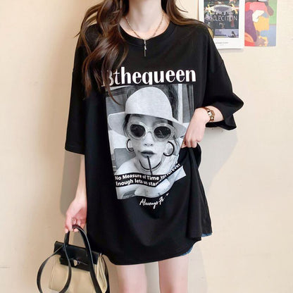 話題沸騰中 レース アバンギャルド 切り替え ホットダイヤモンド 3色選択 半袖Tシャツ＜F-8547＞
