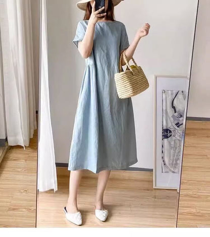 定番シンプル プラスベルベット 美人度アップ 5色 ニットワンピース <F-12084>