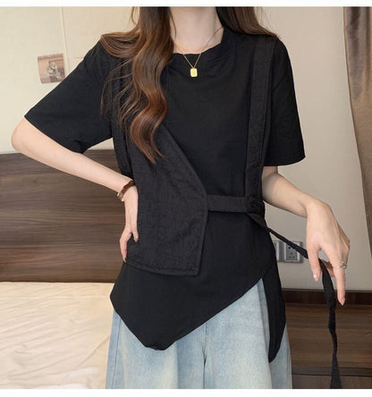 売れ筋 着回し力抜群 定番シンプル 売り切れ必至 全2色 Tシャツ <F-11999>