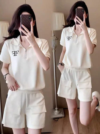 真夏も快適 半袖 カジュアル Tシャツ ショートパンツ セットアップ ＜F-11140＞