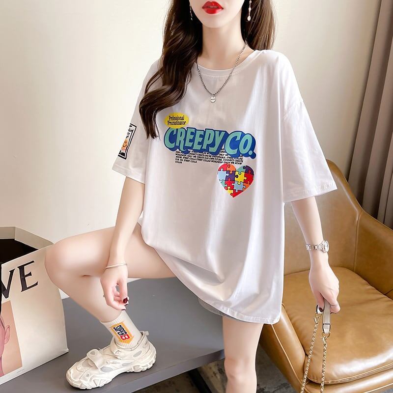 デザイン感   チャーミング Tシャツ カットソー＜F-3409＞