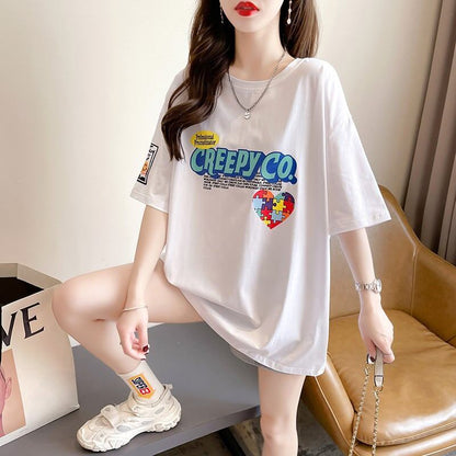 デザイン感   チャーミング Tシャツ カットソー＜F-3409＞