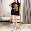 超人気商品   ベアー柄 プリント ロング Tシャツ ゆったりワンピース ＜F-4024＞