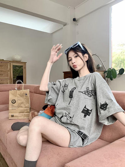 絶対流行 スウィート 早い者勝ち カジュアル Tシャツ<F-11199>