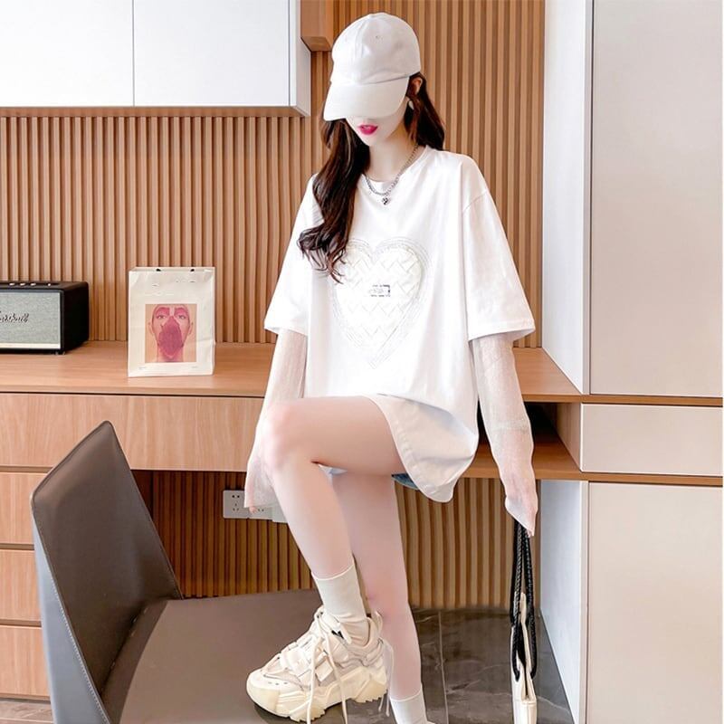 個性的なデザイン   日焼け対策 Tシャツ カットソー＜F-3003＞