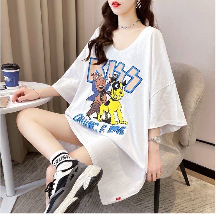 ファッション ゆったり プリント 全4色 半袖 Tシャツ＜F-11518＞