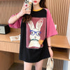 絶対欲しい プリント 個性派 切り替え 全2色 半袖 Tシャツ ＜F-8545＞