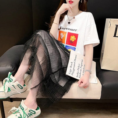 美人度アップ   デザイン感 プリント ワンピース＜F-3485＞