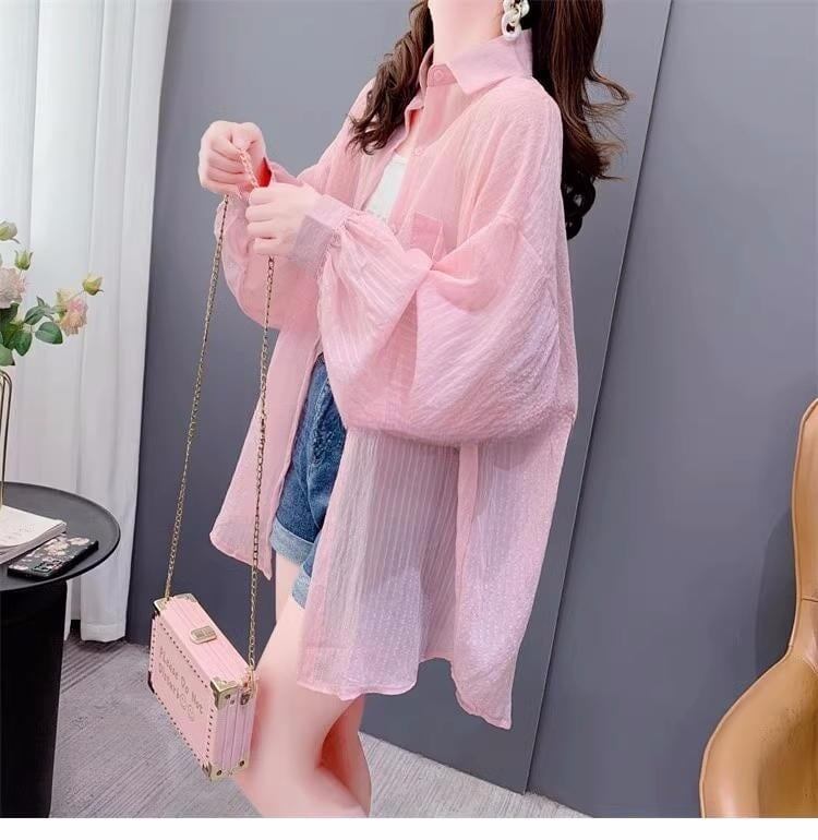 UVカット夏   長袖 日焼け止め ゆったり シャツ＜F-2829＞
