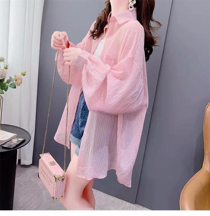 UVカット夏   長袖 日焼け止め ゆったり シャツ＜F-2829＞