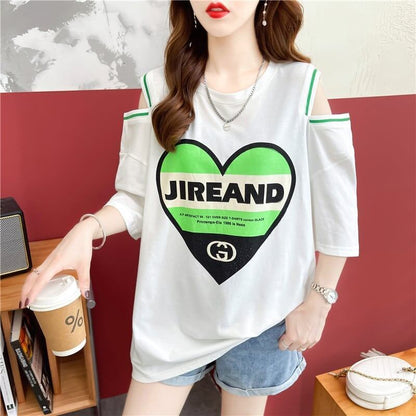 スタイリッシュ   一目惚れ Tシャツ カットソー＜F-3521＞