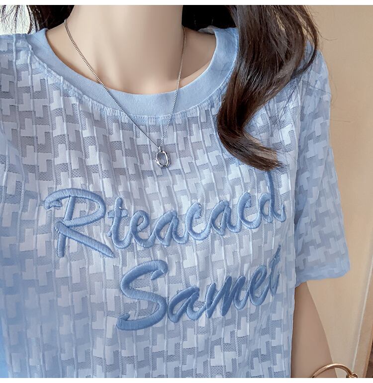 【半額！期間限定！！】大活躍 シフォン 定番シンプル 刺繍 全3色 Tシャツ カットソー ＜F-8601＞