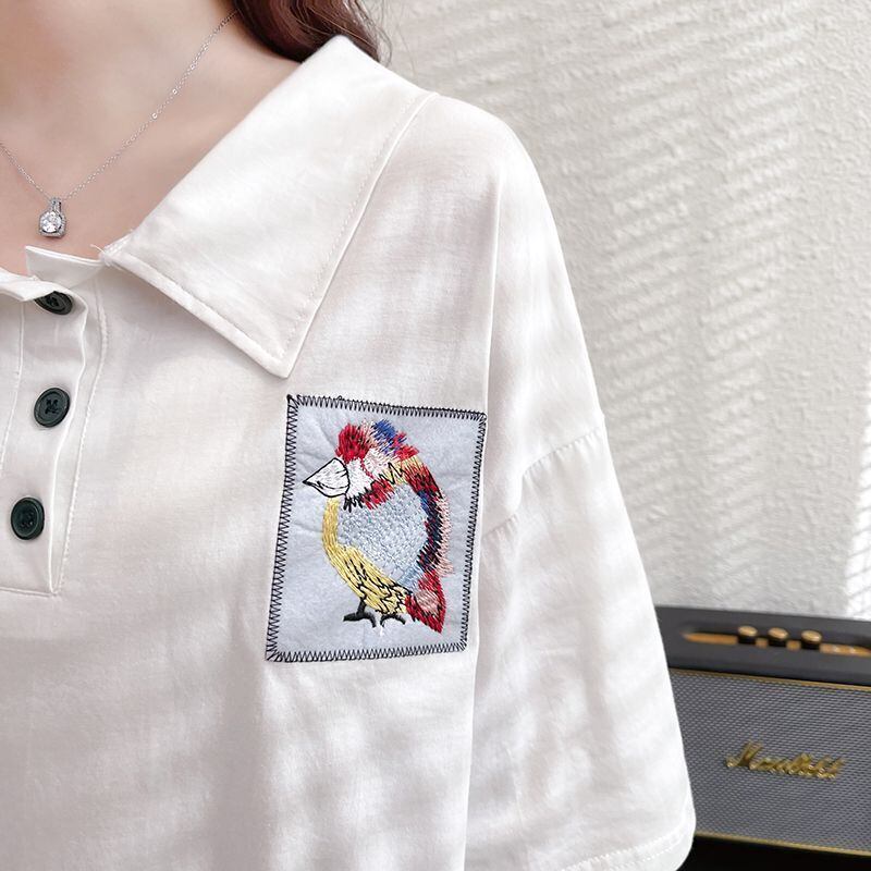 絶対欲しい キュート 定番シンプル 切り替え 全2色 半袖TシャツF-8742