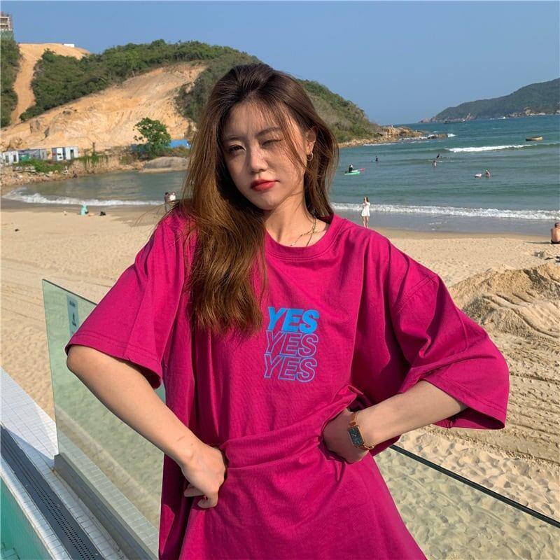着心地良い   アルファベット Tシャツ ゆったり半袖 ＜F-2851＞