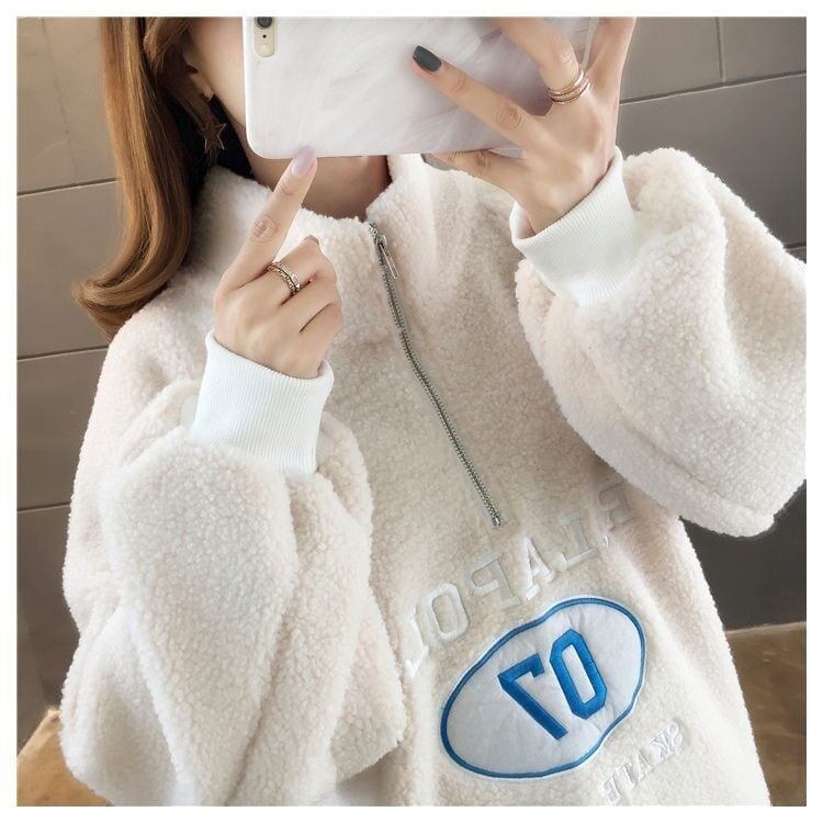 女子マスト暖かいハイネックボアトレーナー全2色スウェット<F-4662>