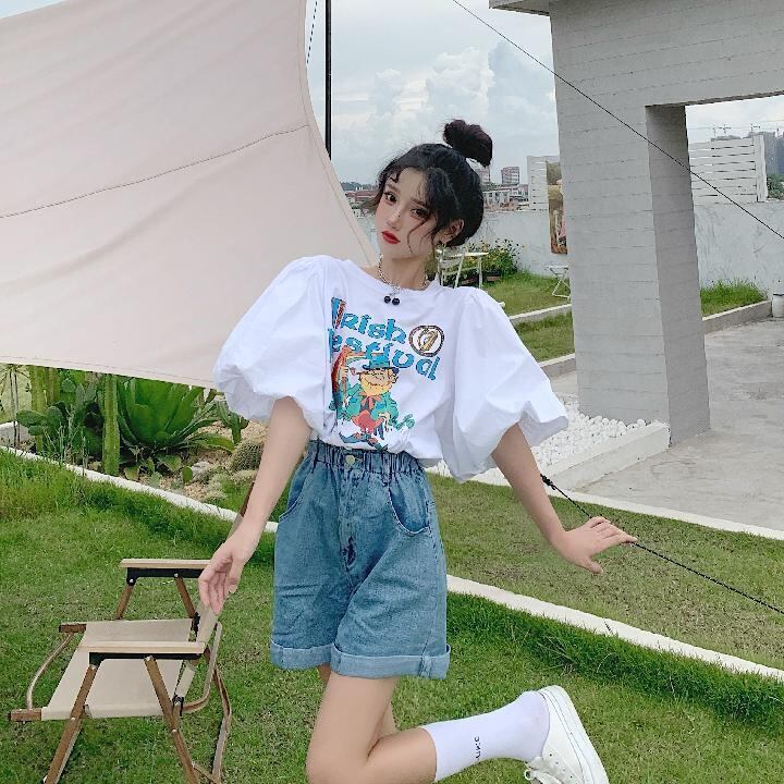 キュート プリント ファッション ゆったり 全4色 半袖 Tシャツ＜F-11521＞