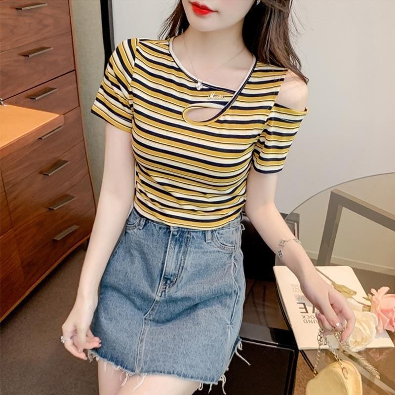 カジュアル   オシャレ度満点 Tシャツ カットソー＜F-3565＞