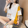 韓国風漫画刺繍ワッペン半袖Tシャツ<F-2991>