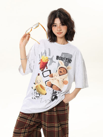売れ筋 早い者勝ち 絶対流行 カジュアル 2色選択 Tシャツ<F-11178>