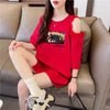 おしゃれ度高め レース 美人度アップ 切り替え プリント全4色 Tシャツ カットソー＜F-9213＞