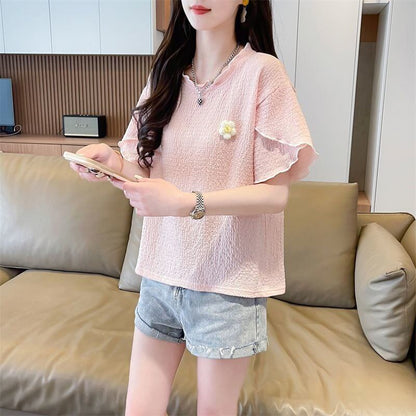 美人度アップ スウィート キュート 5色選択 半袖Tシャツ＜F-8578＞