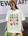 売り切れ必至 プリント三色 個性派 ゆったり 半袖Tシャツ ＜F-8462＞