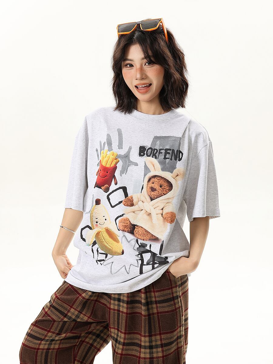 売れ筋 早い者勝ち 絶対流行 カジュアル 2色選択 Tシャツ<F-11178>