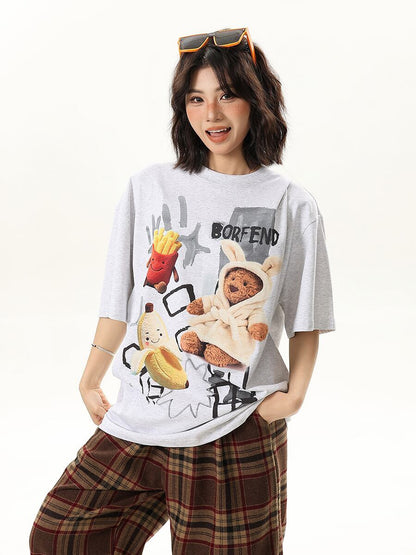 売れ筋 早い者勝ち 絶対流行 カジュアル 2色選択 Tシャツ<F-11178>