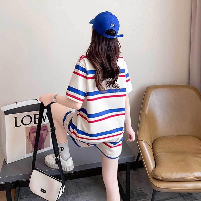 絶対欲しい 真夏も快適 美人度アップ カジュアル 半袖 Tシャツ ショートパンツ セットアップ ＜F-11192＞