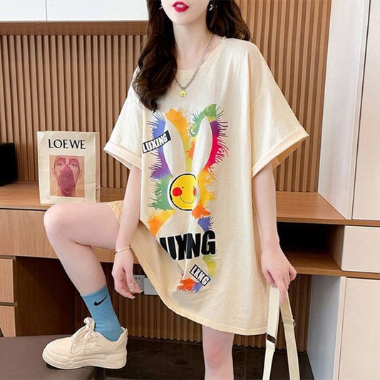 着回し力抜群 キュート カジュアル プリント 半袖Ｔシャツ全2色 <F-8550>