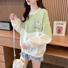 好感度100％リボン柄ロゴゆったり厚手スウェット全3色トップス<F-4615>