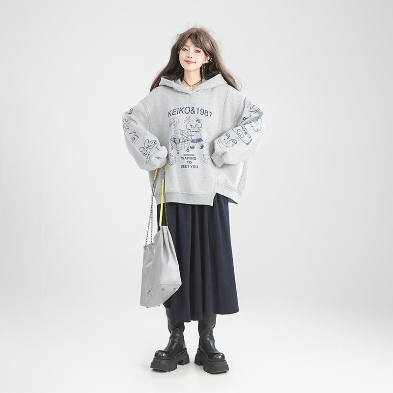 個性的なデザイン カジュアル 大人可愛い パーカーF-10255