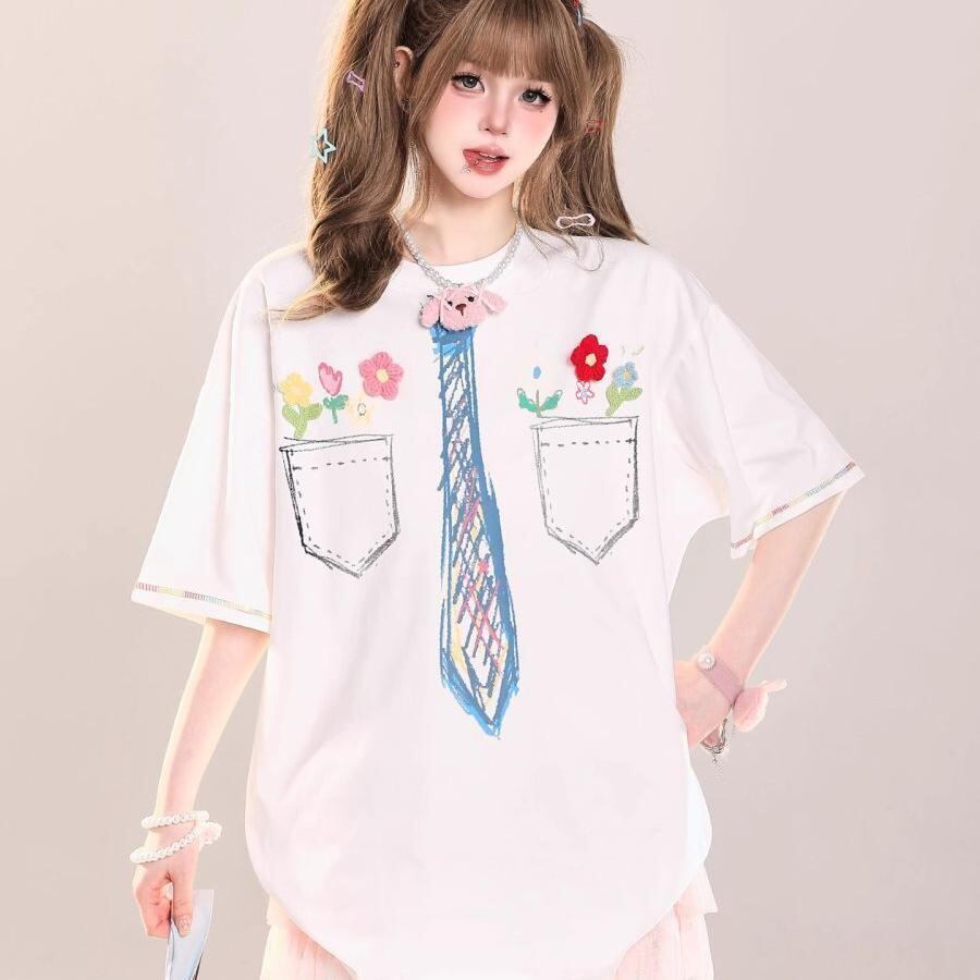 定番シンプル 絶対流行 今季マストバイ 早い者勝ち カジュアル 2色選択 Tシャツ<F-11664>