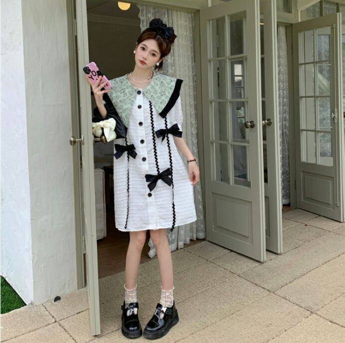 新商品 スウィート 美人度アップ上質 切り替え ワンピース<F-8363>