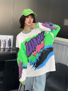 着回し力抜群 アバンギャルド 個性的なデザイン プリント全2色 TシャツF-9225