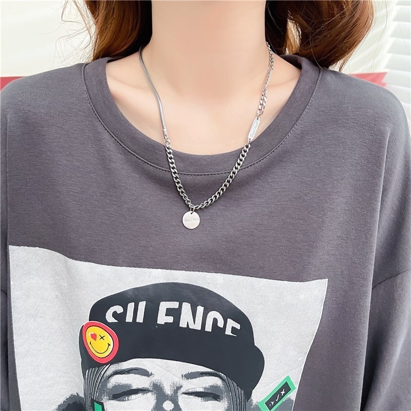 ルーズ   オシャレ感たっぷり カットソー ワンピース＜F-3545＞