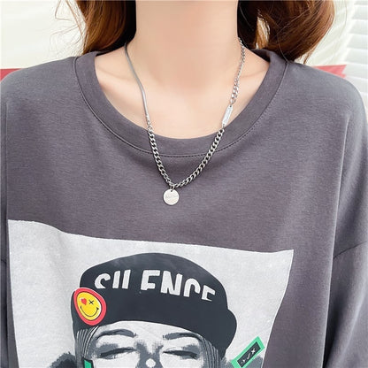 ルーズ   オシャレ感たっぷり カットソー ワンピース＜F-3545＞